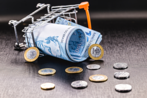inflação carrinho de compras dinheiro