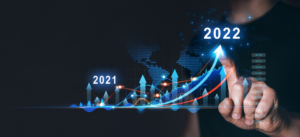 Gráfico com evolução de 2021 para 2022