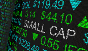 Foto de painel com cotação de ações Small Caps