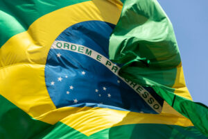 bandeira do Brasil tremulando
