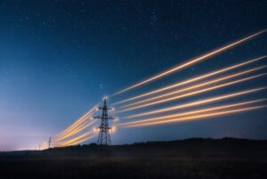 linha de transmissão de energia elétrica de alta tensão