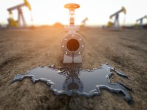 Foto de oldeoduto derramando petróleo