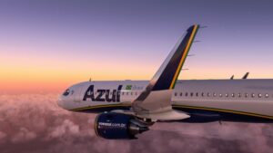 Avião da Azul no ar