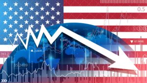 Bandeira estados unidos e gráfico