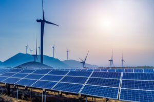 turbinas eólicas e painéis solares